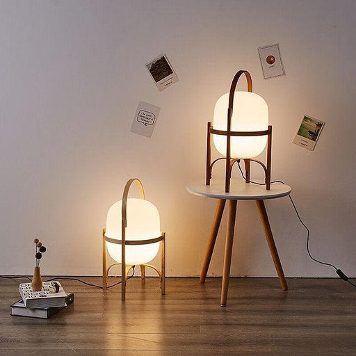 LED Japanese Style Simple Modern Wood & Glass Table Lamp - DWHOME