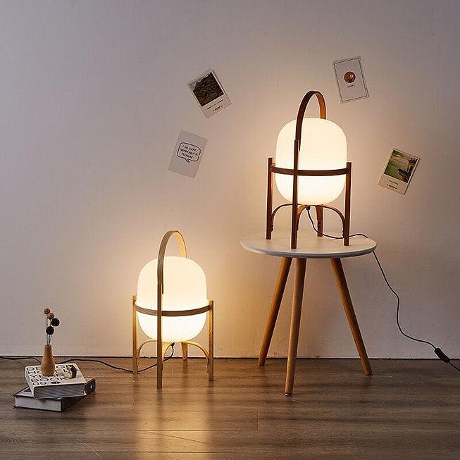 LED Japanese Style Simple Modern Wood & Glass Table Lamp - DWHOME