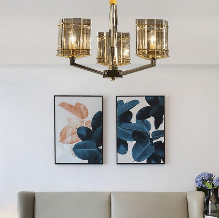 LED European Luxury Design Chandelier with Black Glass - DWHOME