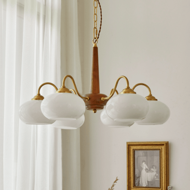 LED French Style Modern Wood Pendant Light - DWHOME