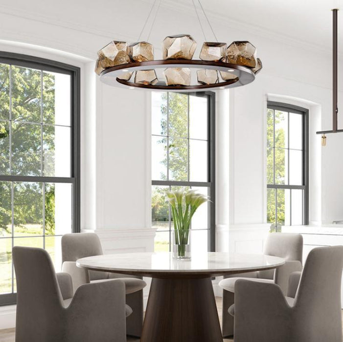 LED North European Modern Glass Round Pendant Light - DWHOME