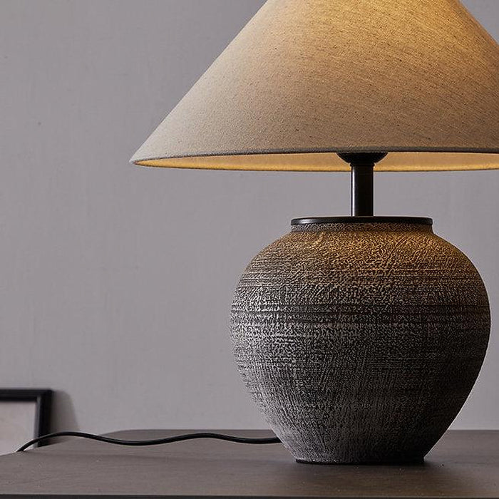 LED Japanese Retro Style Ceramic Table Lamp-DWHOME