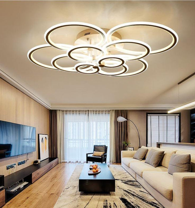 Modern Multi-Circle LED Ceiling Light for Living Room - DWHOME