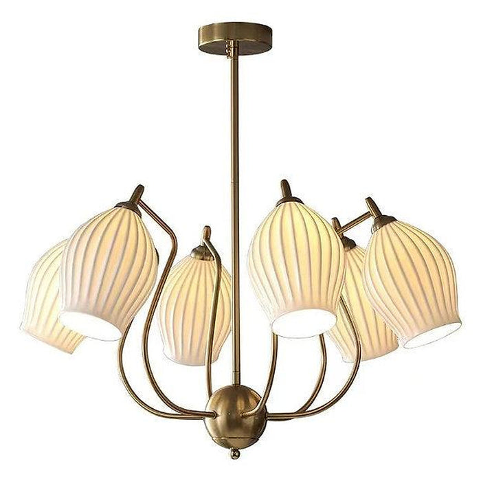 LED French Style Ceramics Retro Pendant Light-DWHOME