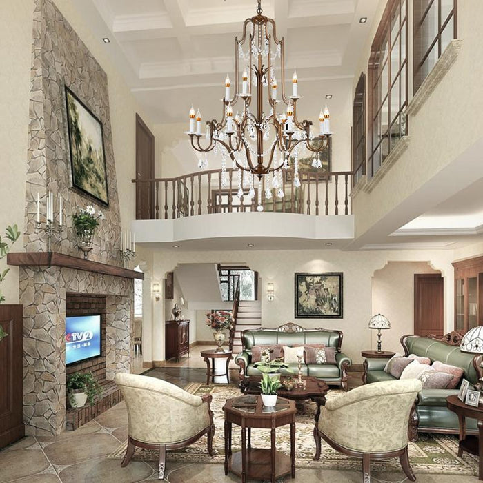 LED Crystal Metal Retro Chandalier - DWHOME