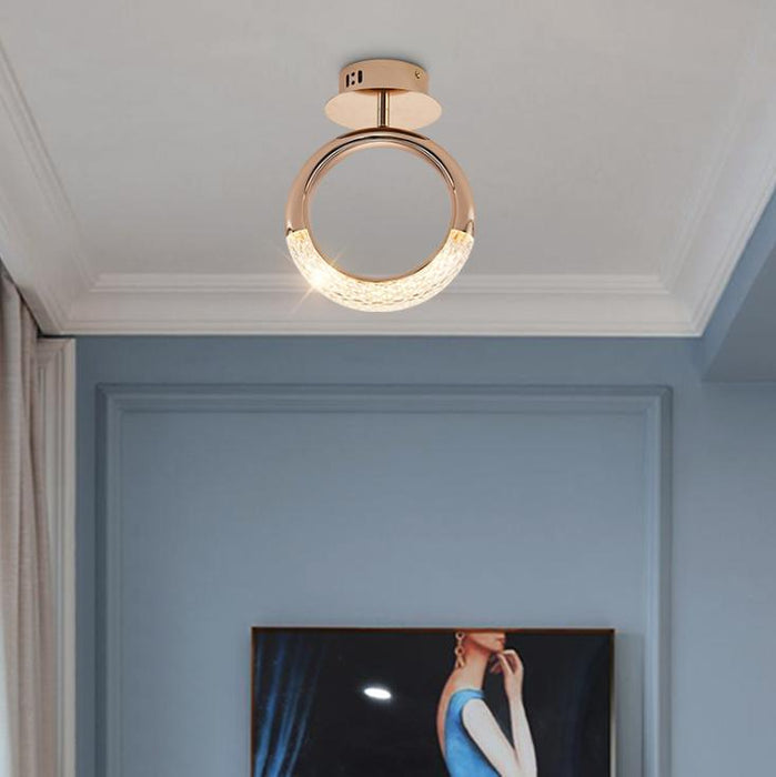 LED Multi-Design Golden Ring PendantCeilingWallTable Light - DWHOME