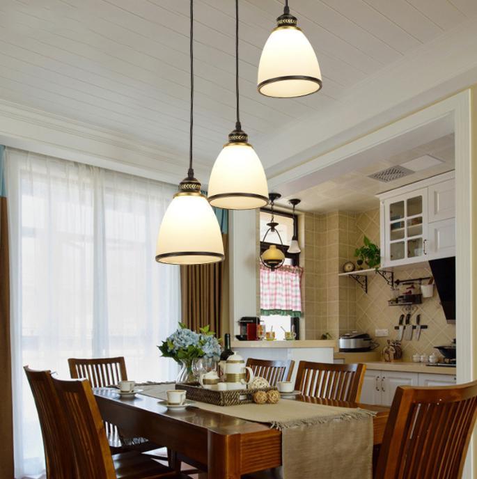 LED American Country Style 3-Light Design Retro Pendant Light - DWHOME