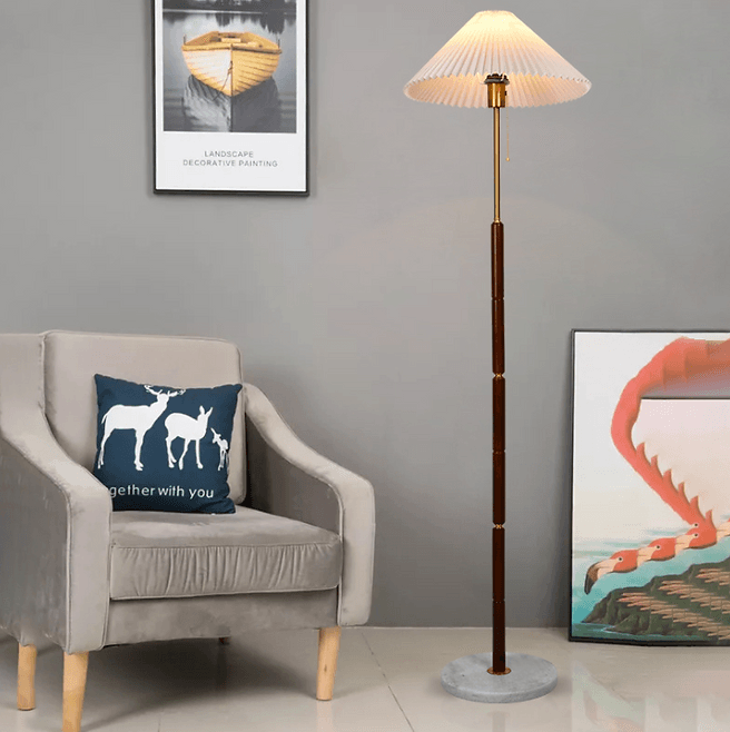 LED Simple Wood Design Modern Floor Lamp for Living Room - DWHOME