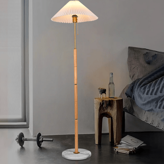 LED Simple Wood Design Modern Floor Lamp for Living Room - DWHOME