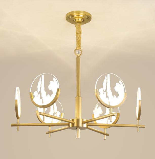 LED Chinese Style Brass Pendant Light - DWHOME