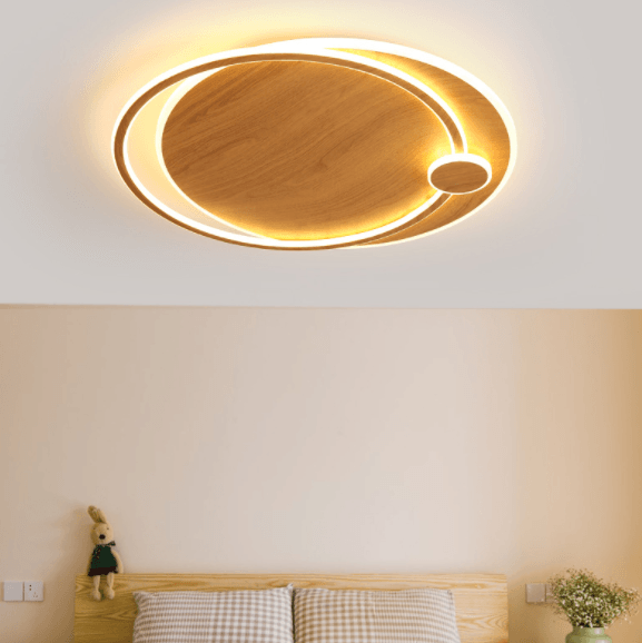 LED Japanese Style Simple Wooden Color Modern Ceiling Light - DWHOME