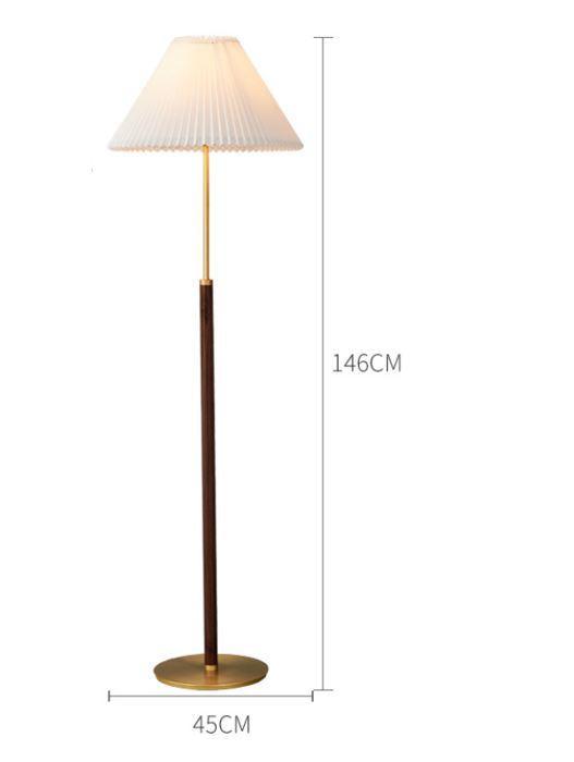 Copper Wood Cloth Floor Table Lamp - DWHOME