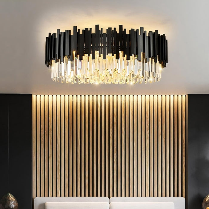 Gio Flush Mount Chandelier, Black - DWHOME
