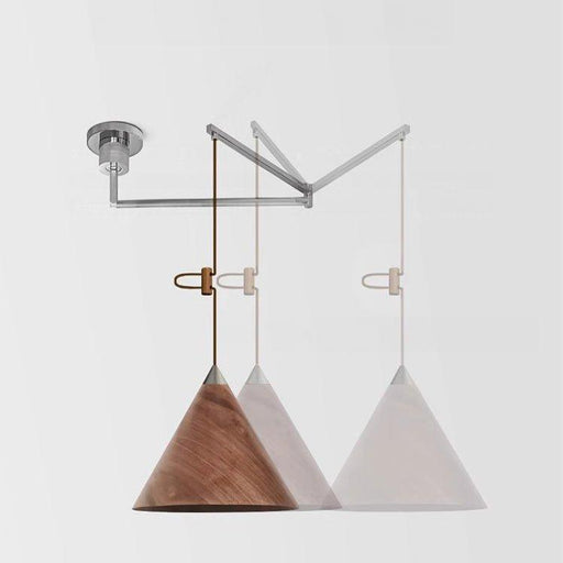 Geppetto Swing Arm Wooden Shade Ceiling Light / Pendant Light-DWHOME