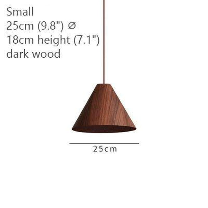 Geppetto Wooden Cone Pendant Light-DWHOME