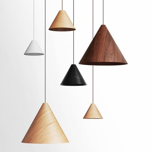 Geppetto Wooden Cone Pendant Light-DWHOME