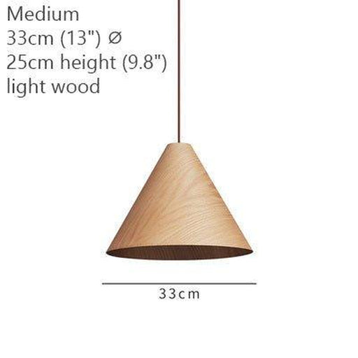 Geppetto Wooden Cone Pendant Light-DWHOME