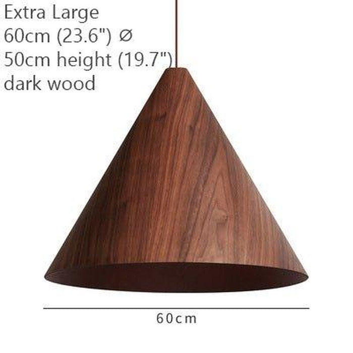 Geppetto Wooden Cone Pendant Light-DWHOME