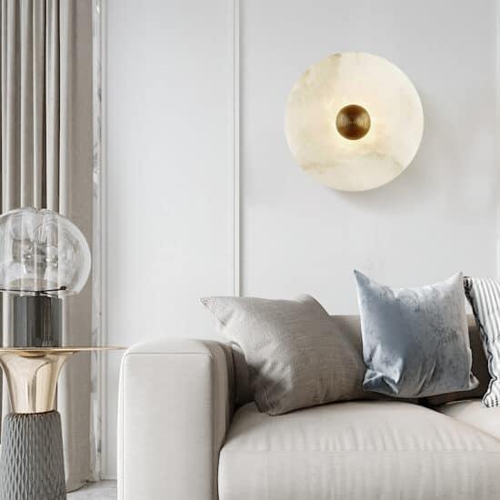 Gillis Marble Round Plate Wall Lamp - DWHOME