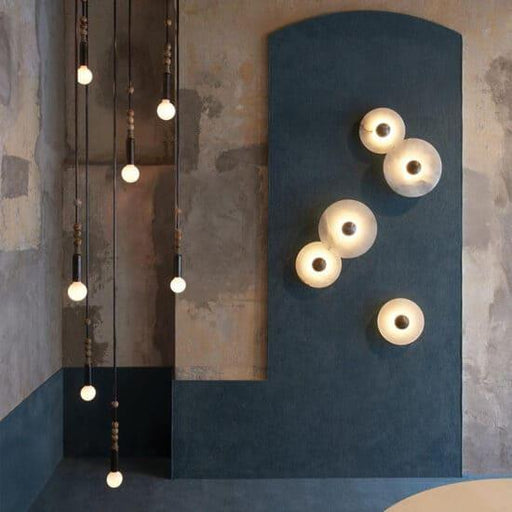 Gillis Marble Round Plate Wall Lamp-DWHOME