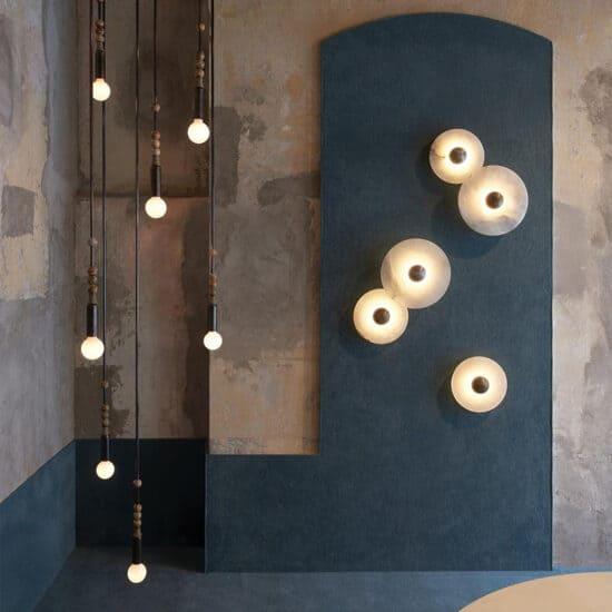 Gillis Marble Round Plate Wall Lamp - DWHOME