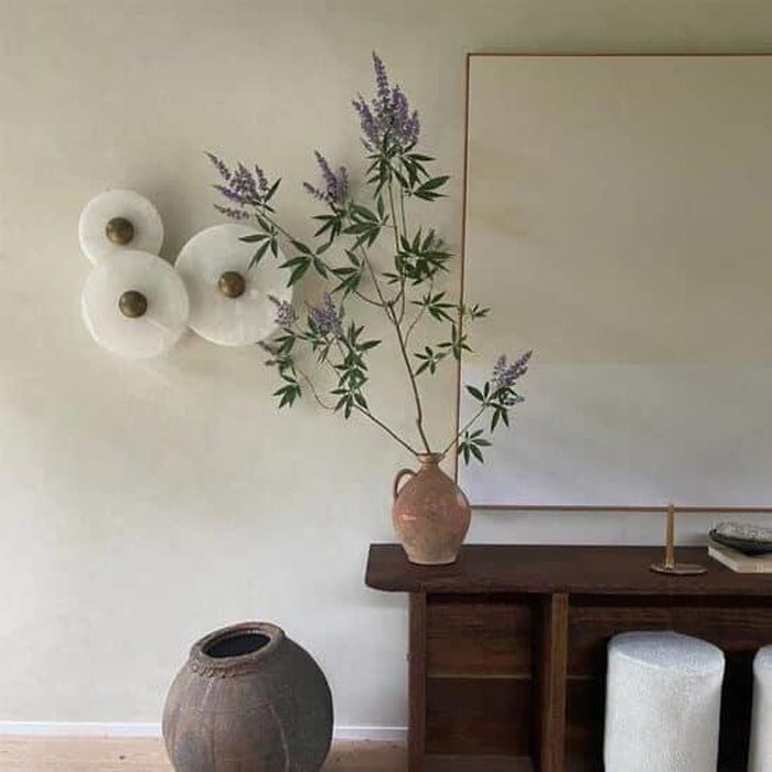 Gillis Marble Round Plate Wall Lamp-DWHOME