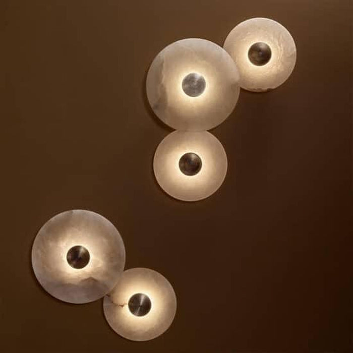 Gillis Marble Round Plate Wall Lamp-DWHOME