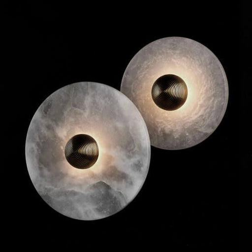 Gillis Marble Round Plate Wall Lamp-DWHOME