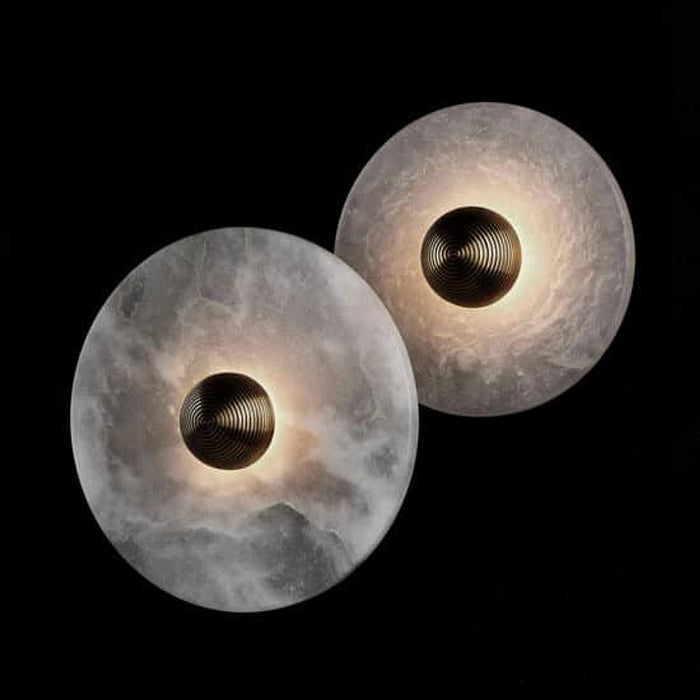 Gillis Marble Round Plate Wall Lamp-DWHOME
