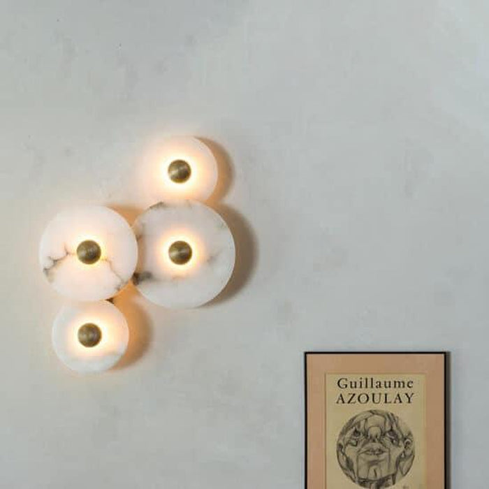 Gillis Marble Round Plate Wall Lamp-DWHOME