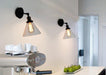 Glass Cone Shade Wall Light. Industrial Retro Styled Bedside Light. - DWHOME