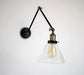 Glass Cone Shade Wall Light. Industrial Retro Styled Bedside Light. - DWHOME