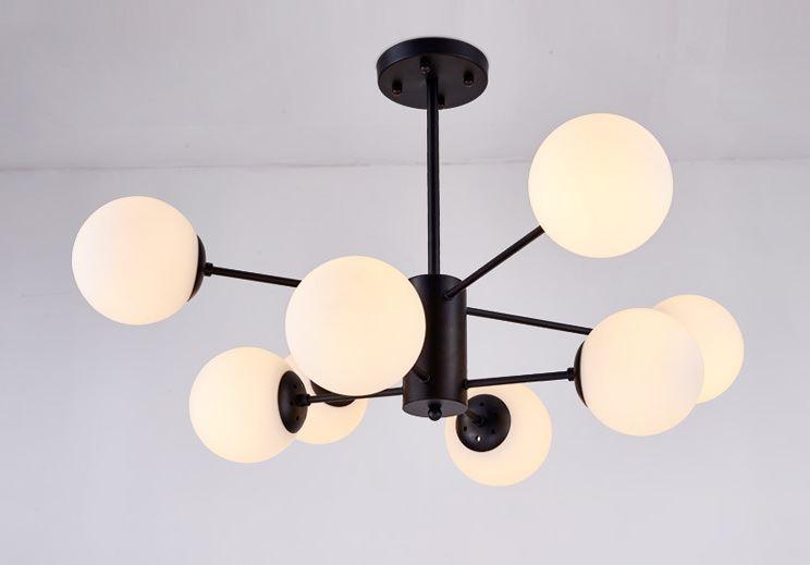 Glass Metal Ball Shape Irregular Design LED Chandelier - DWHOME