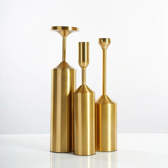 Gold Plated Candle Holder Set-DWHOME