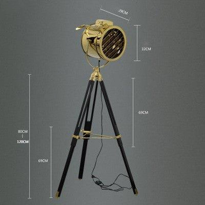 Gold Tripod Vintage Floor Lamp-DWHOME