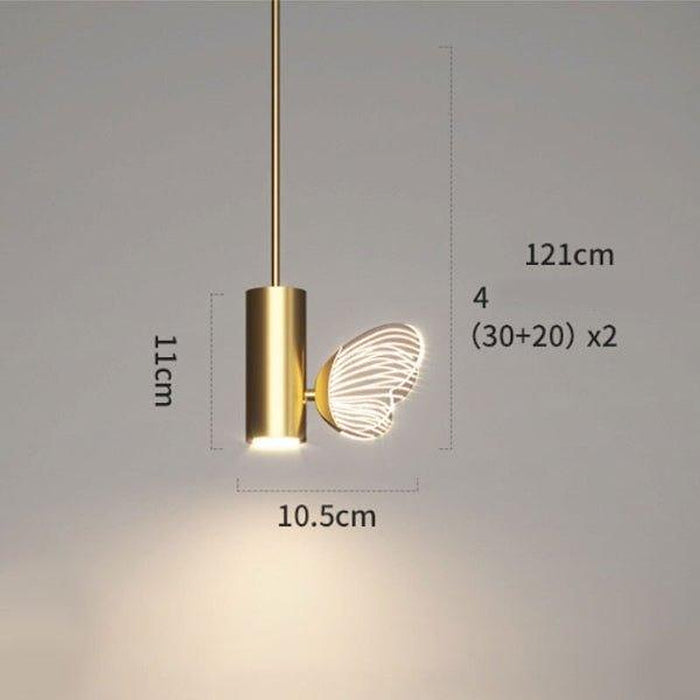 Golden Crystal Butterfly Pendant Light-DWHOME