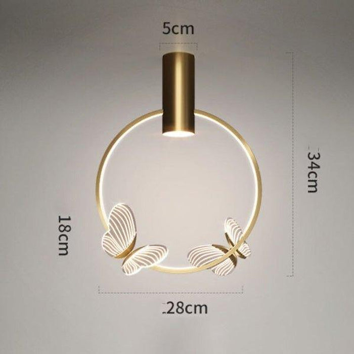 Golden Crystal Butterfly Pendant Light-DWHOME