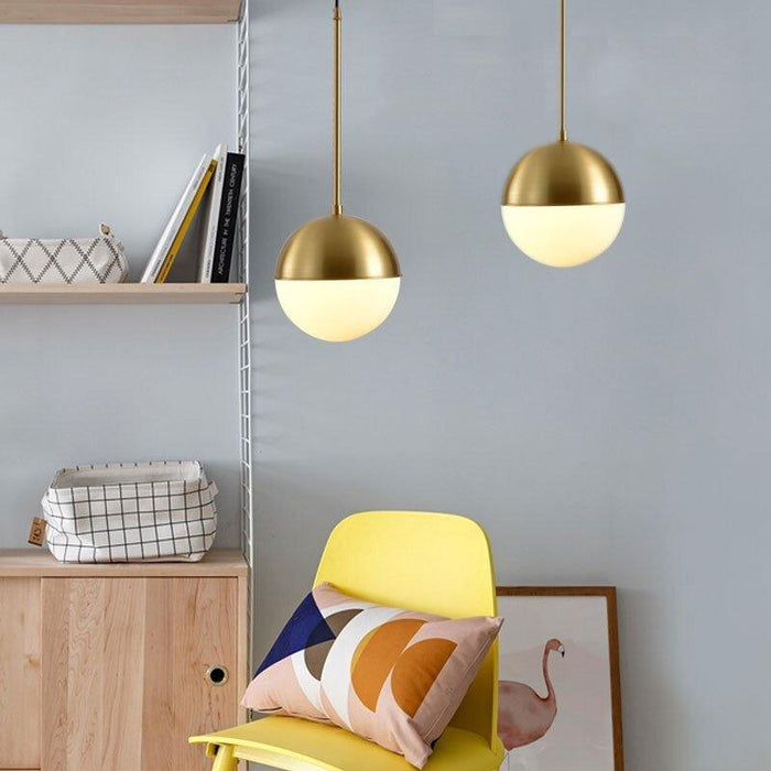 Golden Glass Ball Pendant Light - DWHOME