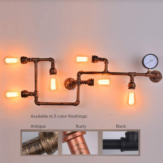 Industrial pipe wall sconce cheap