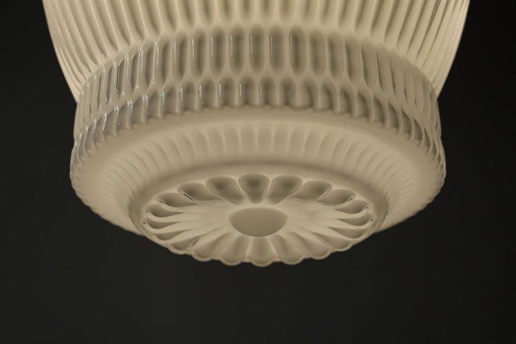 Greta fluted frosted glass mid century modern pendant light - DWHOME