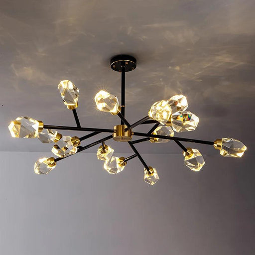 Bari Crystal Branch Chandelier, Black-DWHOME