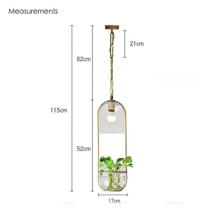 Hanging Plant Vase Brass Pendant Light - DWHOME