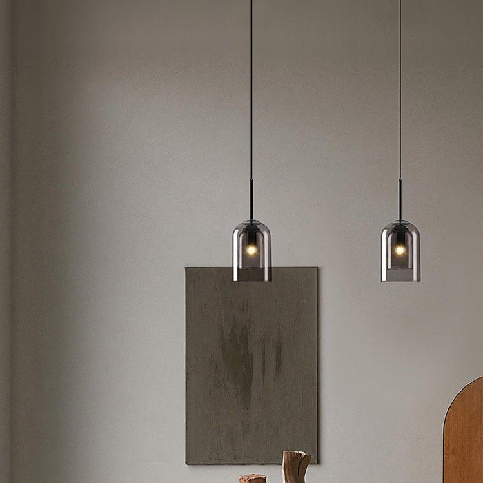 Harper Double Glass Shade Modern Minimalist Pendant Light - DWHOME