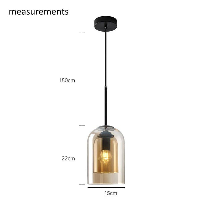 Harper Double Glass Shade Modern Minimalist Pendant Light - DWHOME