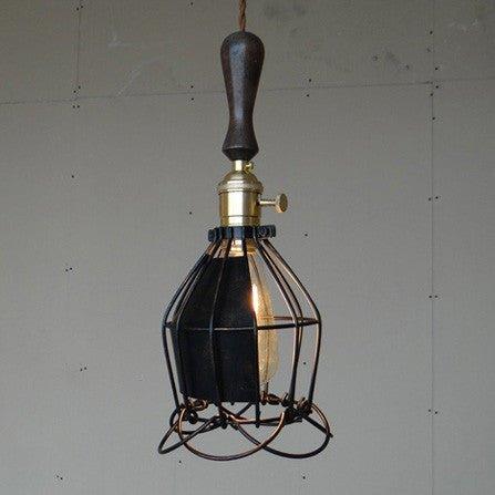 Hectar Industrial Loft Pendant Light With Wooden Handle - DWHOME