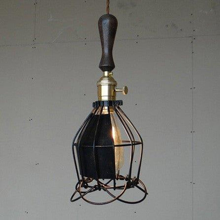 Hectar Industrial Loft Pendant Light With Wooden Handle-DWHOME