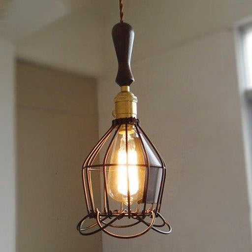Hectar Industrial Loft Pendant Light With Wooden Handle-DWHOME