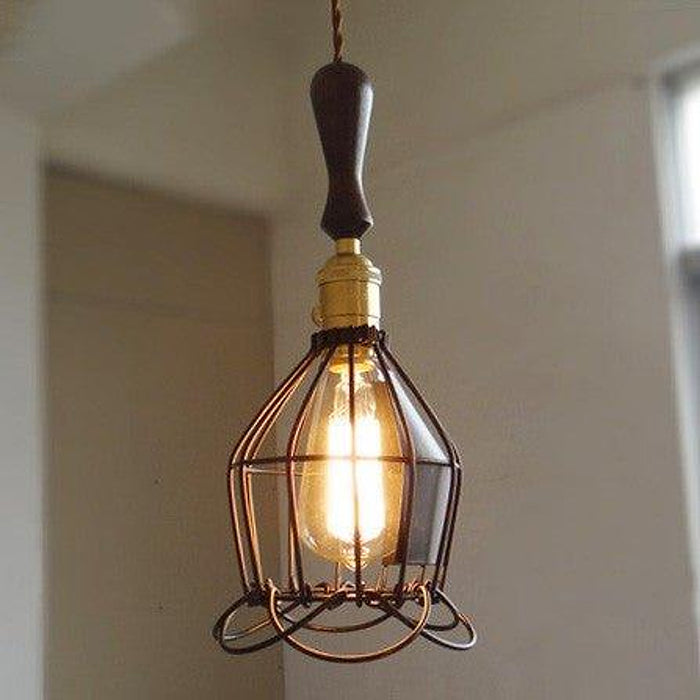 Hectar Industrial Loft Pendant Light With Wooden Handle-DWHOME