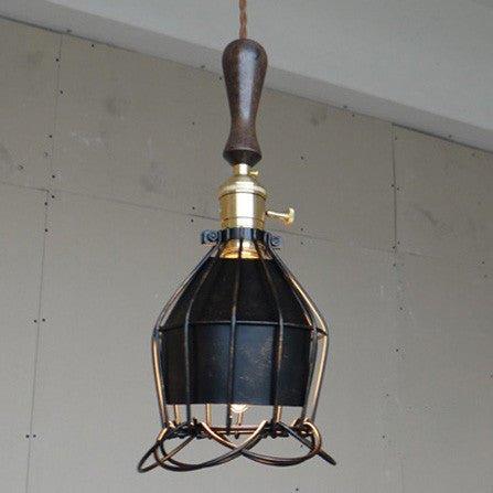 Hectar Industrial Loft Pendant Light With Wooden Handle - DWHOME