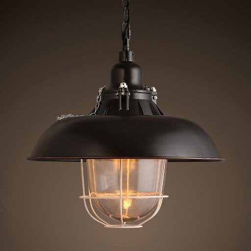 Helmut Glass Shade Industrial Pendant Light (short)-DWHOME